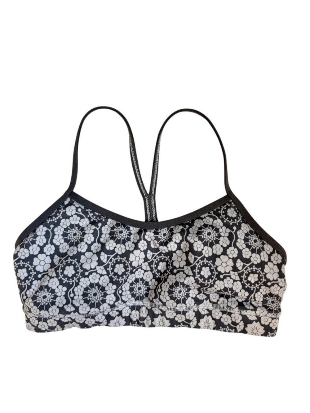 Lululemon Flow Y Bra IV (Twiggy Printed Nimbus / Soot Light) - Size 8 (?)